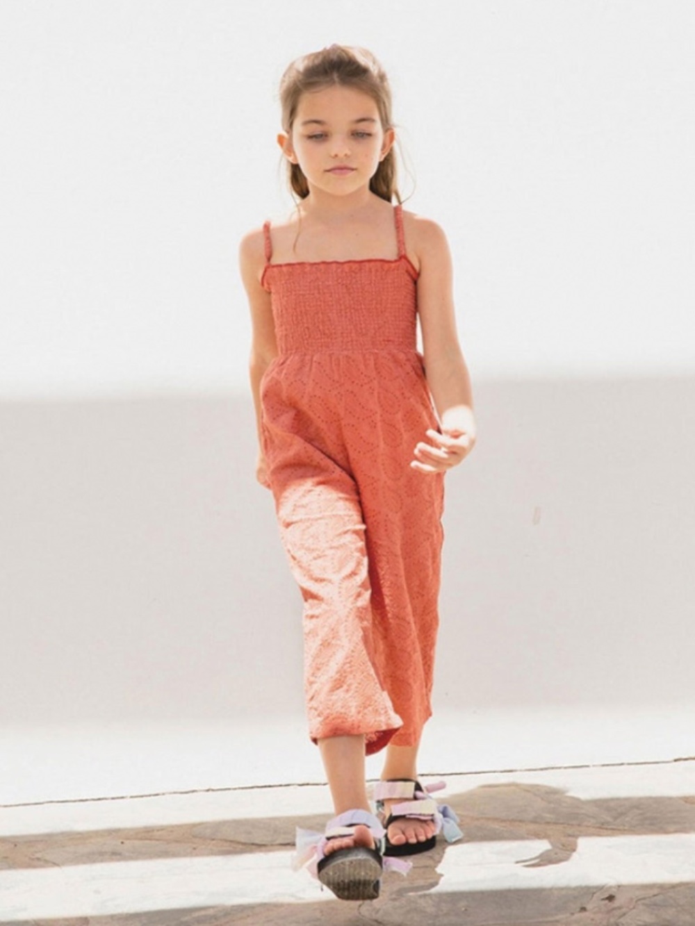 Hundred Pieces flowy tangerine jumpsuit